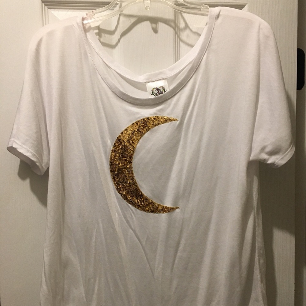 🌙 Love & Bambi Crescent Moon Sequin Tee